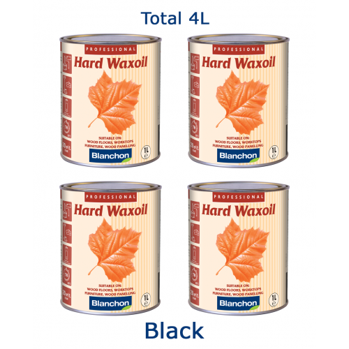 Blanchon HARD WAXOIL (hardwax) 4 ltr (four 1 ltr cans) BLACK 05721206 (BL)